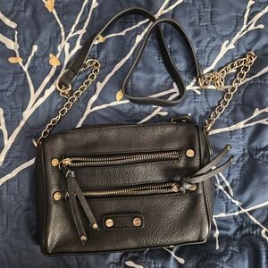 Black Leather Crossbody Bag